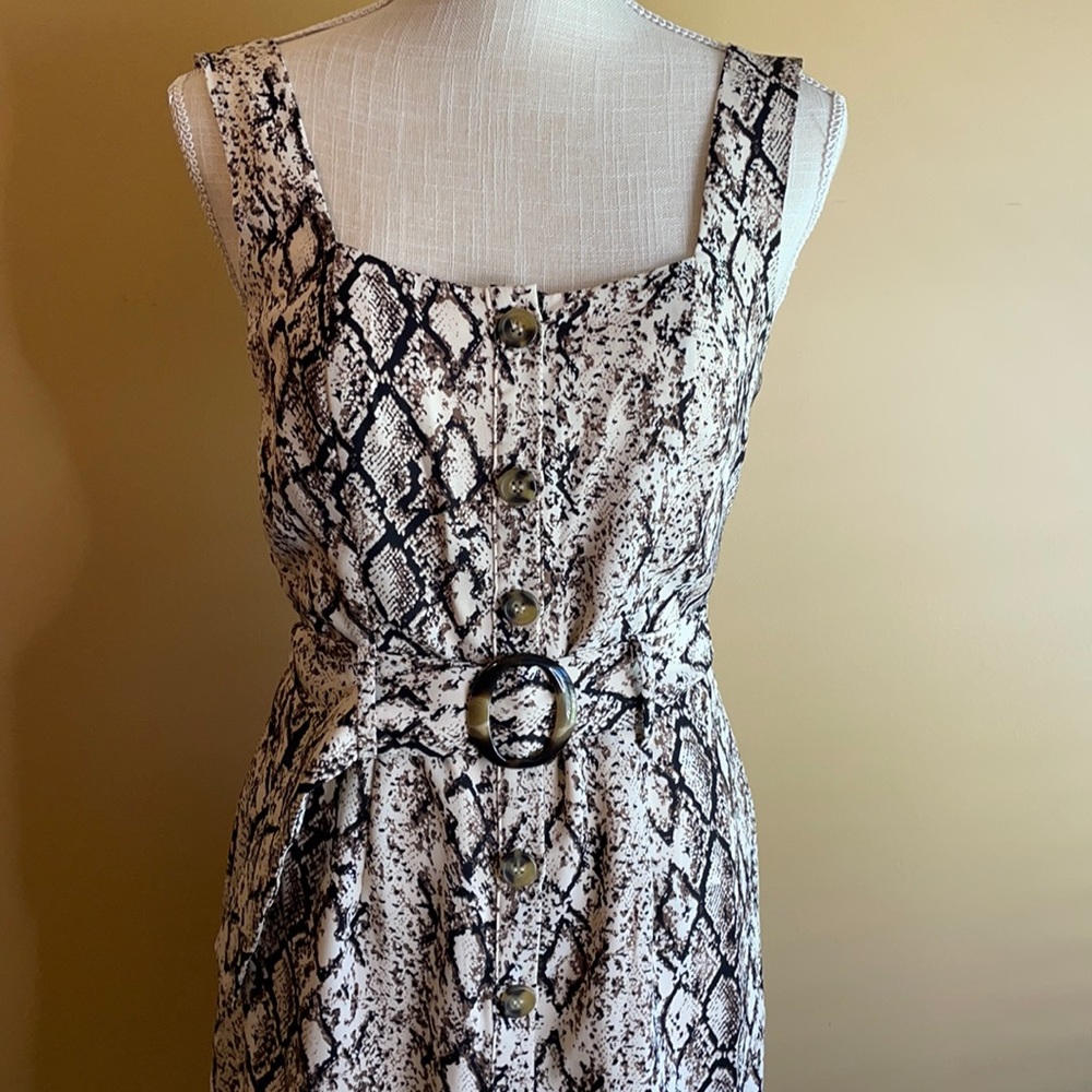 Snakeskin button down dress